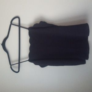 MINE Black Camisole Top, Adjustable Straps, Size Large